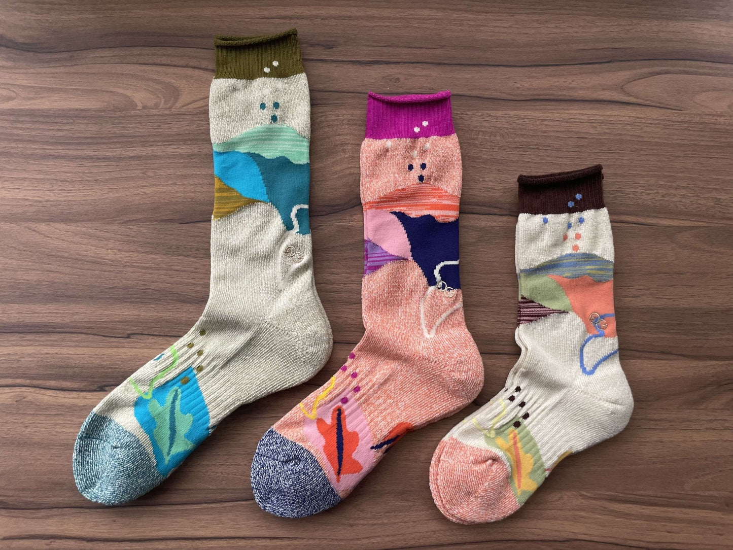 兒童美麗諾羊毛襪_自然之境18cm-22cm尺寸