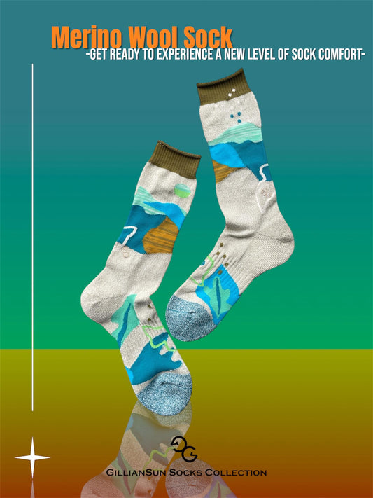 成人美麗諾羊毛襪_自然之境L尺寸_墨綠色