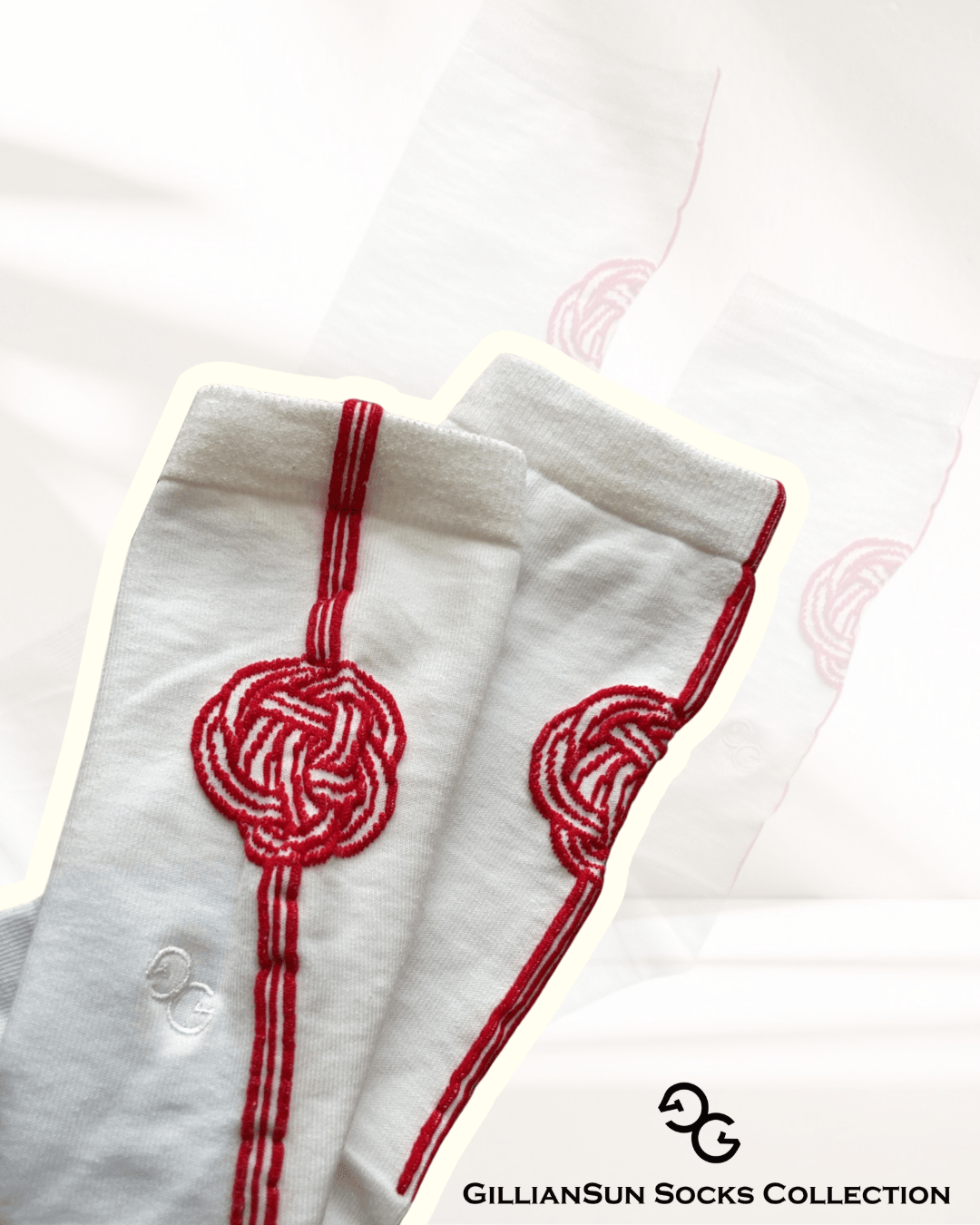 成人抗菌精梳棉_Mitsuhiki 浮雕繩結襪