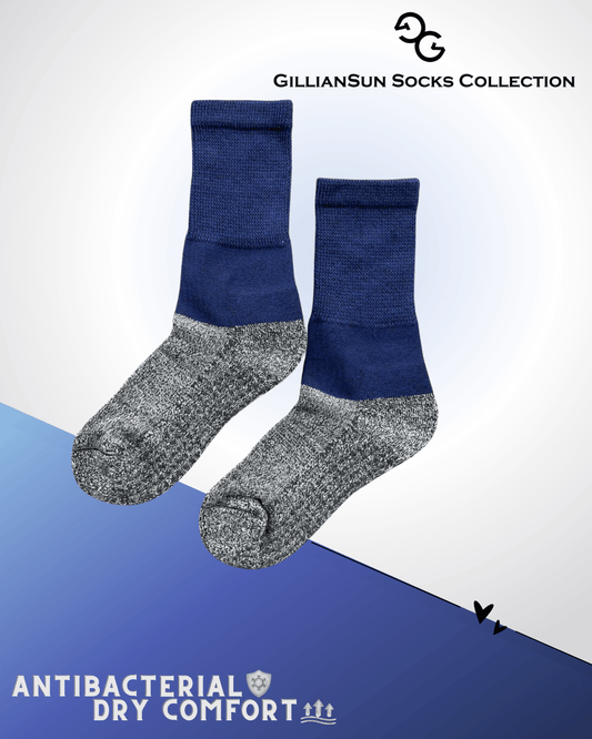 選品襪系列-寬鬆抑菌氣墊止滑襪 _深藍 (尺寸-M、L)