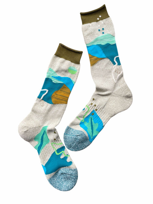 成人美麗諾羊毛襪_自然之境L尺寸_墨綠色