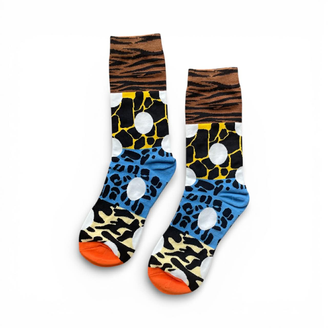 NEW 成人精梳棉襪_動物紋波點咖啡色系