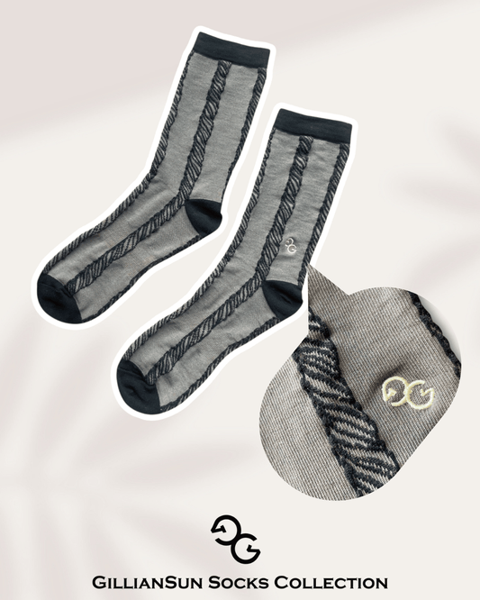 成人抗菌精梳棉_Ｍahua 浮雕麻花襪