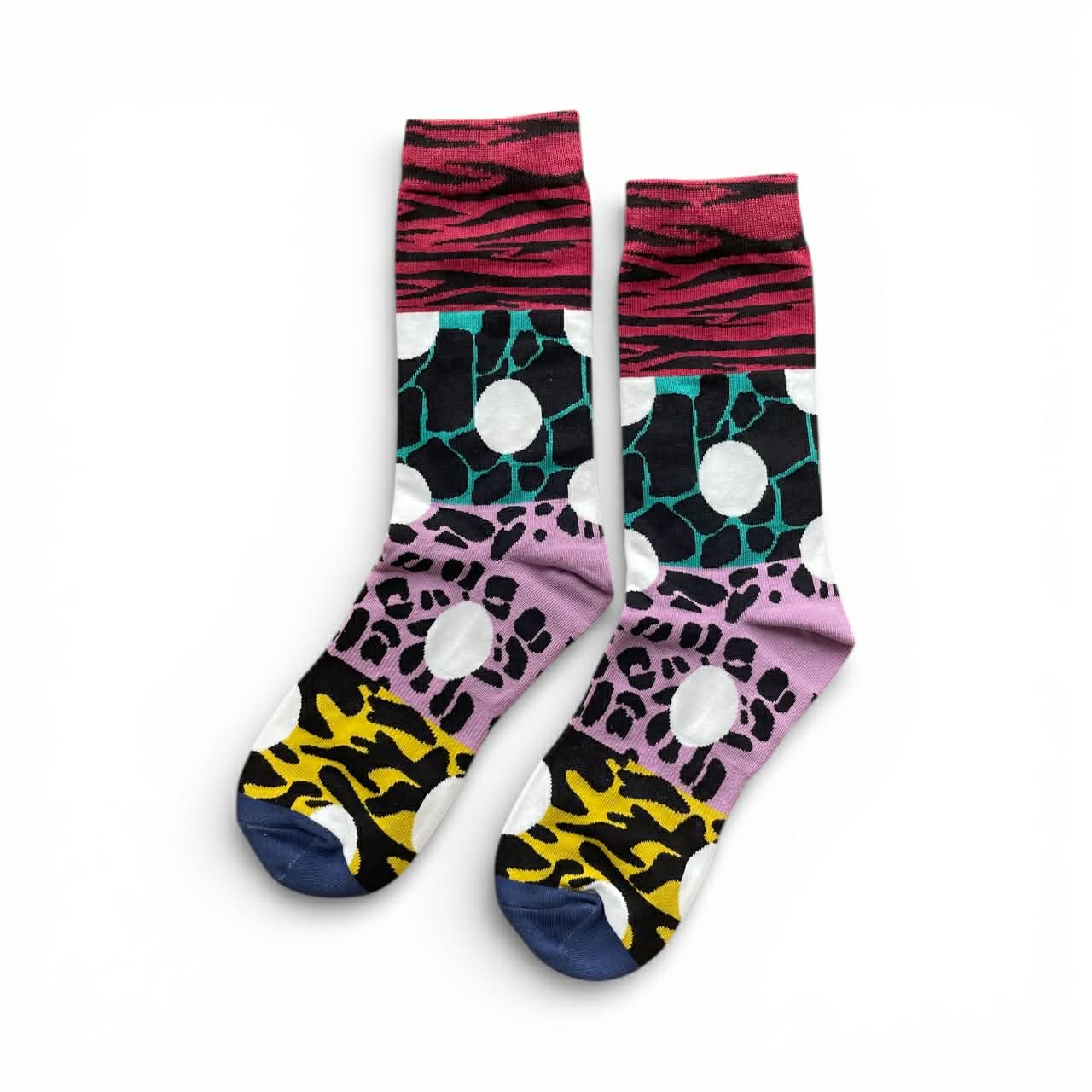 NEW 成人精梳棉襪_動物紋波點紫色系