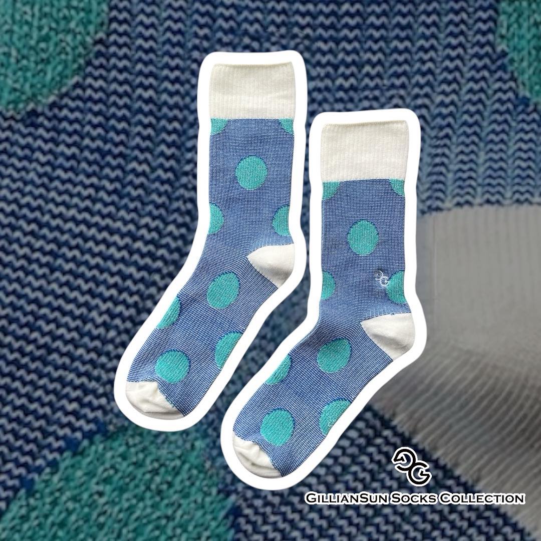 成人精梳棉雙針筒襪_月光水滴